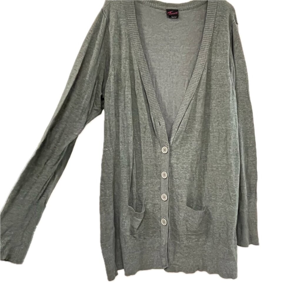 Womens 4X torrid gray Longline Button Cardigan - Picture 3 of 8